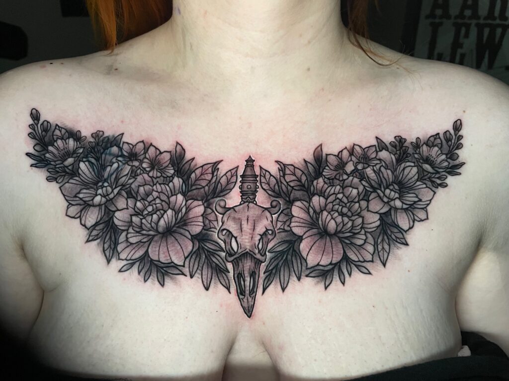 Bethany Hoff - Skull Flowers Tattoo