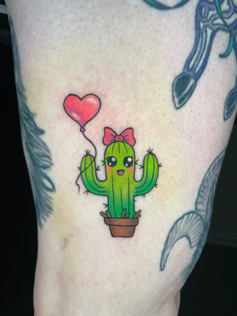Bethany Hoff - Cactus Heart Balloon Tattoo